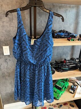 Mimi Chica Blue & Black Printed Women’s Mini Dress